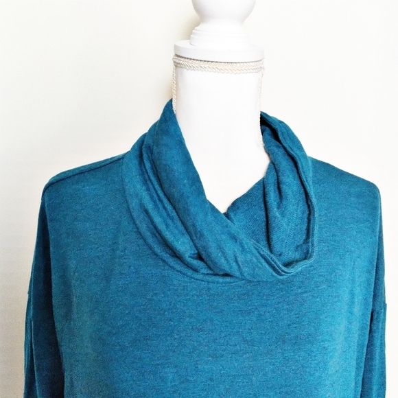 Lou & Grey Signaturesoft Blue Cowl Neck Shirt - Picture 7 of 9